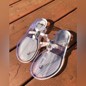 GUESS Clear Jelly Bow Sandals for Women Size 5